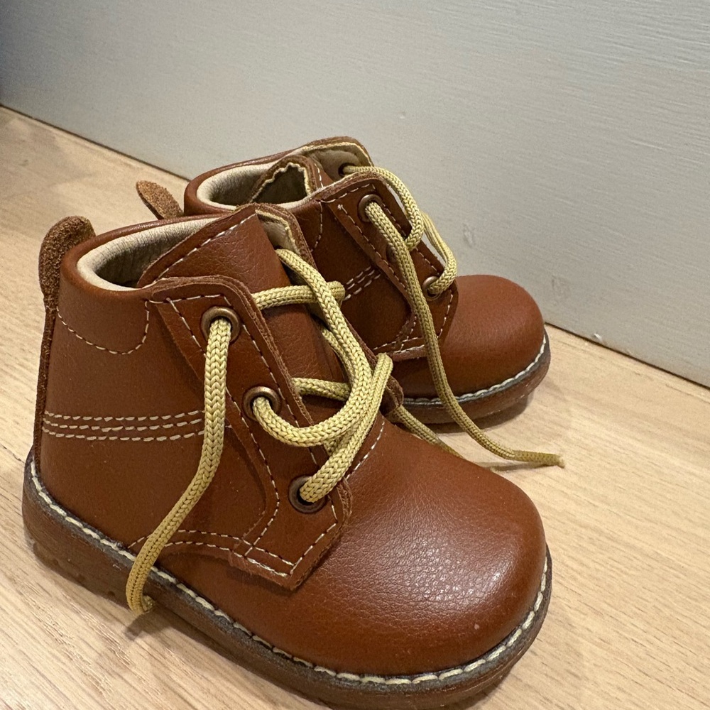 Brown Leather Kids Boots